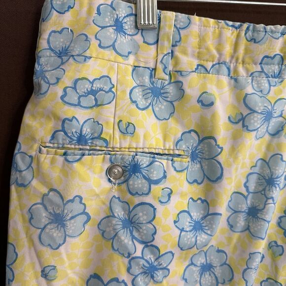 🤩RARE Lily Pulitzer men’s stuff Blue Yellow Floral Print size 37 x 27 - Picture 9 of 15
